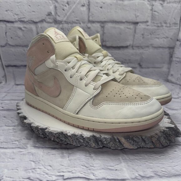 Nike Air Jordan 1 Mid SE Seersucker FQ1926-161 Sneakers Retro Womens Size 12 - Picture 2 of 10